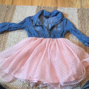 Tule and chambray dress